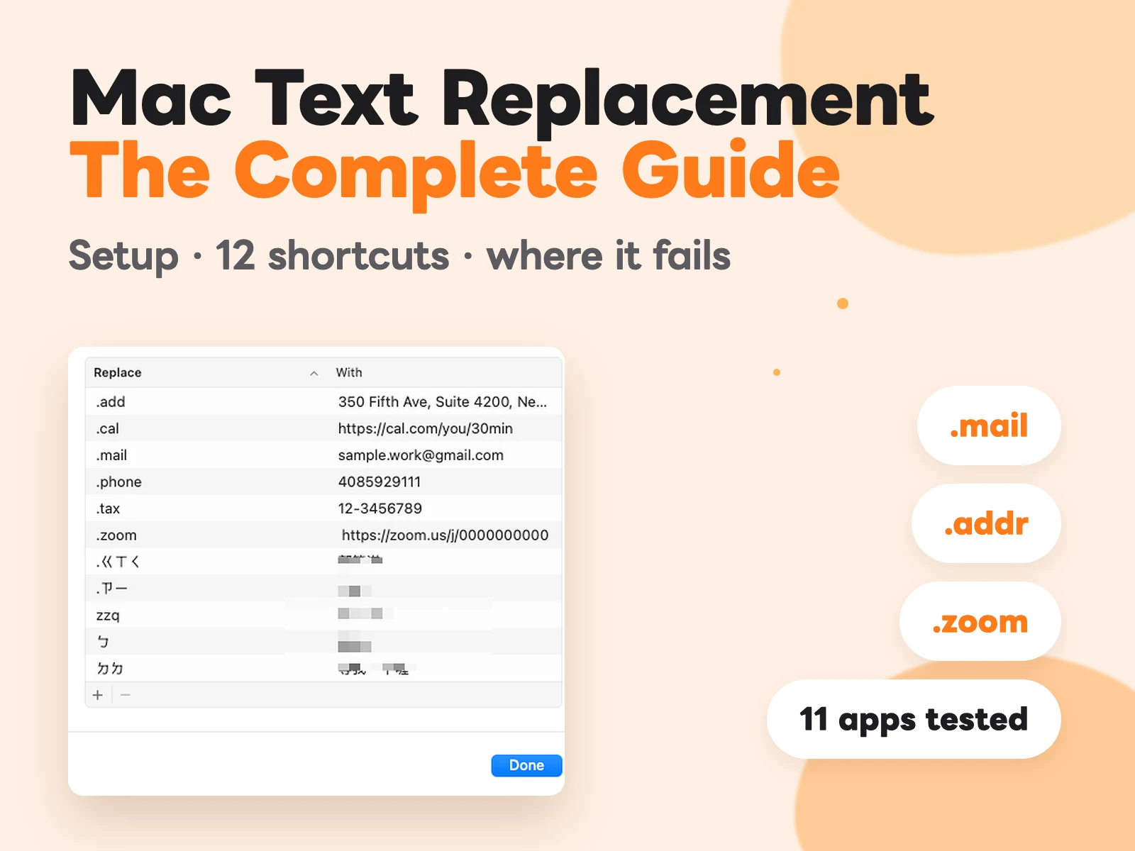 Mac Text Replacement: The Guide, and Where It Fails